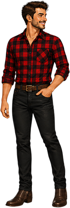 Camisa xadrez com calça preta